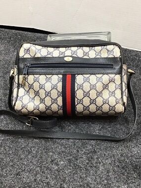 Vintage Gucci Ophidia GG Canvas Crossbody with Red and Navy Stripe